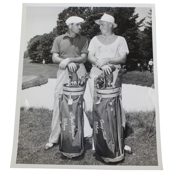 Denny Shute & Lloyd Mangrum 8x10 Photo with Wilson Golf Bags
