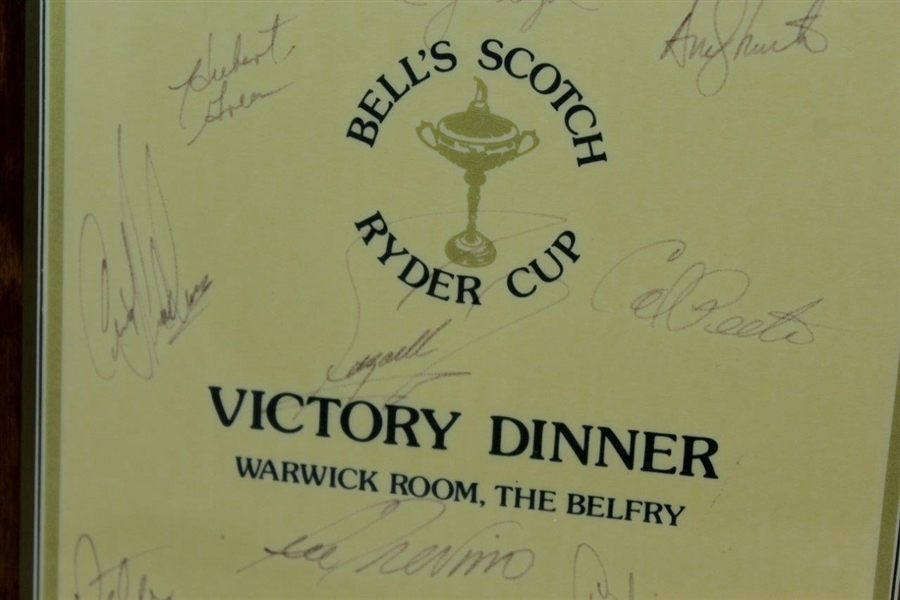 Ray Floyd's 1985 Ryder Cup Victory Dinner Menu Signed by USA Team JSA ALOA