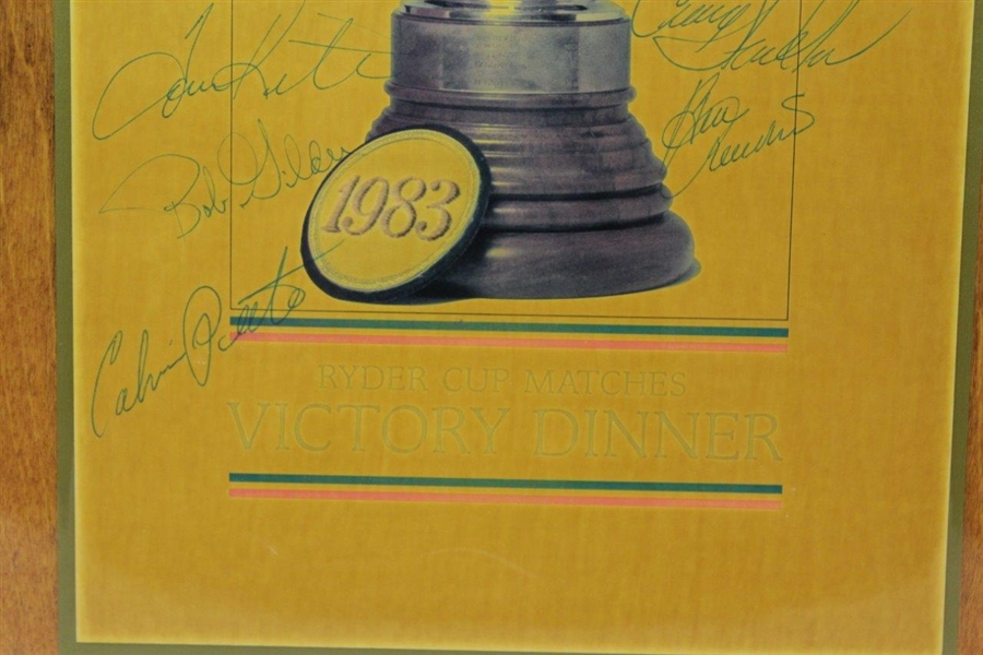 Ray Floyd's 1983 Ryder Cup Victory Dinner Menu Signed by USA Team JSA ALOA