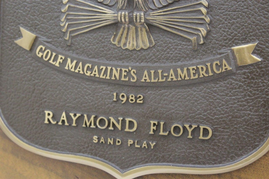 Ray Floyd's 1982 Golf Magazine's All-America Sand Play Award Winner Plaque