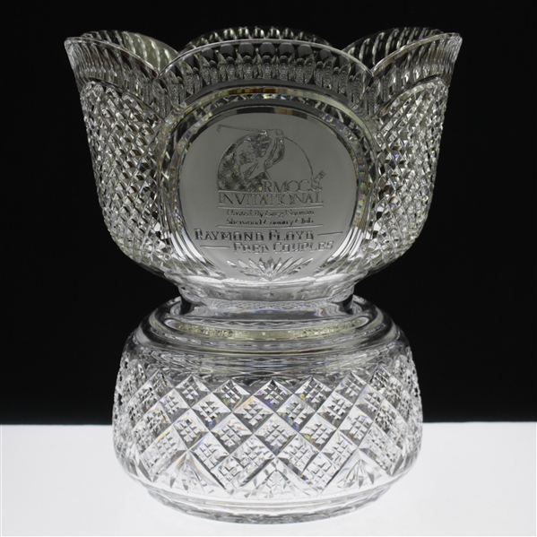 Champions Ray Floyd & Fred Couples 1990 RMCC Invitational Large Cut Glass Winner's Trophy