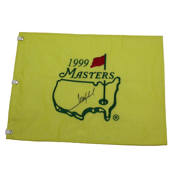 Jose Maria Olazabal Signed 1999 Masters Tournament Embroidered Flag JSA ALOA