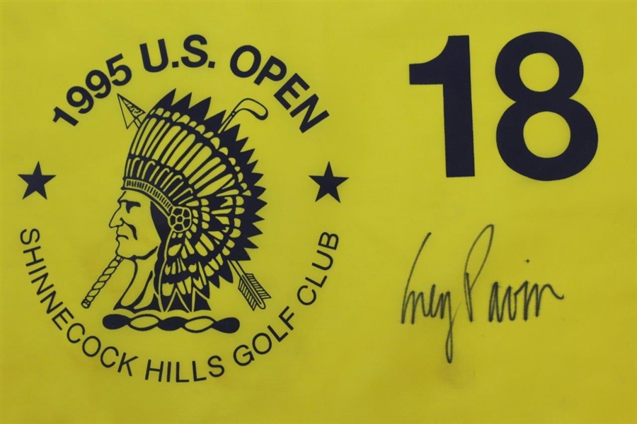 Corey Pavin Signed 1995 US Open a Shinnecock Hills Yellow Screen Flag JSA ALOA