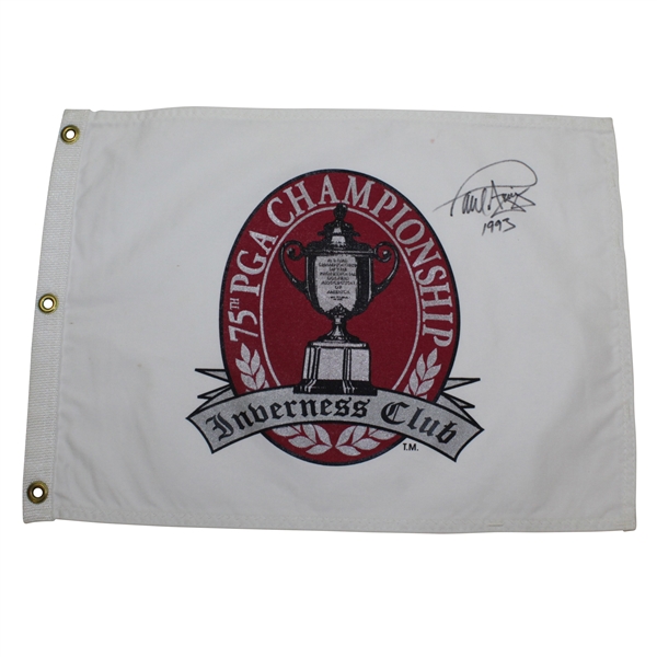 Paul Azinger Signed 1993 PGA Championship at Inverness Club White Flag JSA ALOA