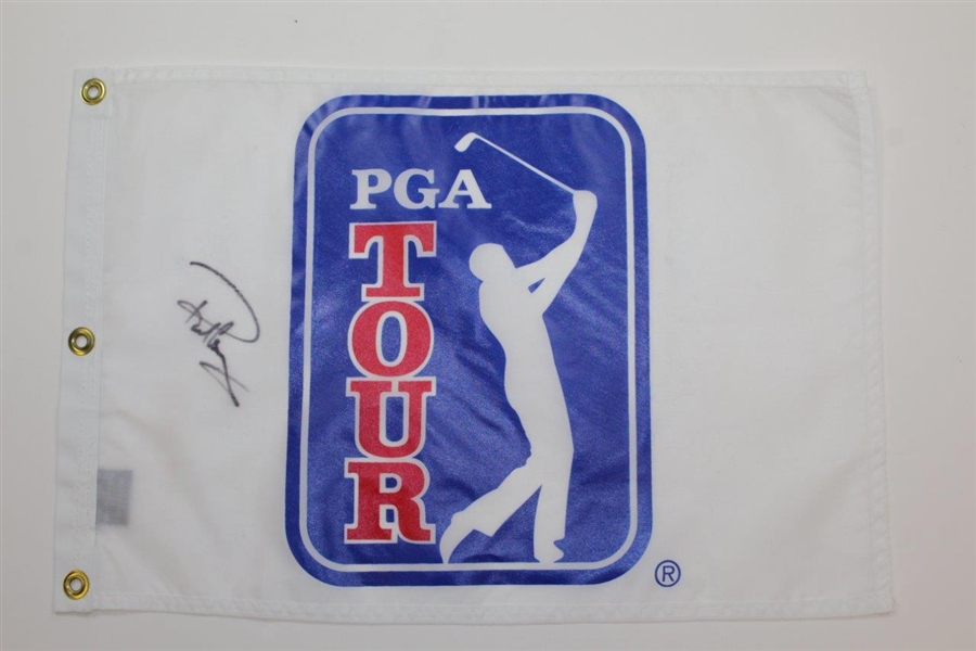 Ian Poulter & Five(5) others Signed PGA Tour White Screen Flags JSA ALOA