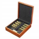 Hal Suttons Personal 2004 Ryder Cup Gold Colored Sheffield Knife Set in Original Box - Captain