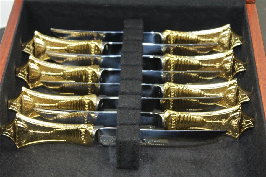 Hal Sutton's Personal 2004 Ryder Cup Gold Colrored Sheffield Knife Set in Orignal Box - Captain