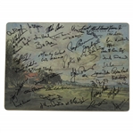 Hal Suttons Personal Multi-Signed 1979 Walker Cup at Muirfield Multi-Signed Mat JSA ALOA
