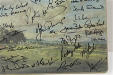 Hal Sutton's Personal Multi-Signed 1979 Walker Cup at Muirfield Multi-Signed Mat JSA ALOA