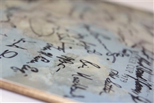 Hal Sutton's Personal Multi-Signed 1979 Walker Cup at Muirfield Multi-Signed Mat JSA ALOA