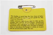 1969 Masters Tournament Series Badge #1 - Rare Number One Badge!