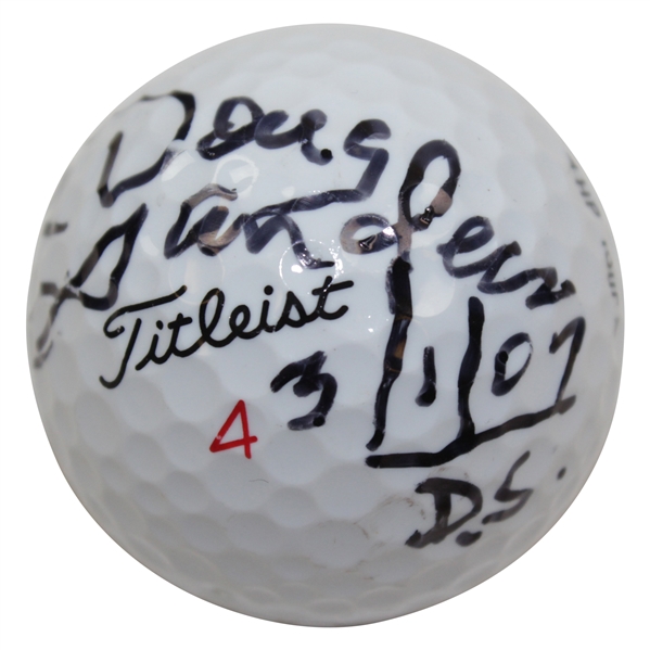 Doug Sanders Signed Titleist Golf Ball with 3/1/07 D.S. Inscription JSA ALOA