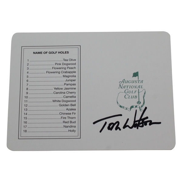 Tom Watson Signed Augusta National Scorecard JSA ALOA