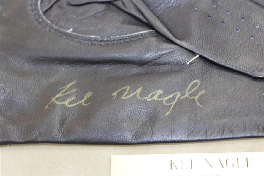 Kel Nagle Signed Mounted Black Golf Glove with Nameplate JSA ALOA