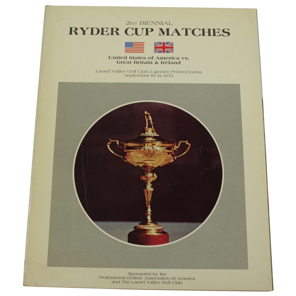 1975 Ryder Cup at Laurel Valley Golf Club Official Program
