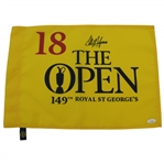 Collin Morikawa Signed The OPEN at Royal St. Georges Yellow Screen Flag JSA #WIT719849