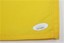 Collin Morikawa Signed The OPEN at Royal St. George's Yellow Screen Flag JSA #WIT719849