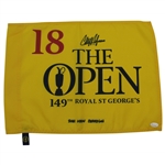 Collin Morikawa Signed The OPEN at Royal St. Georges Screen Flag with 2021 Open Champion JSA #WIT719843