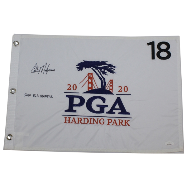 Collin Morikawa Signed 2020 PGA at Harding Park Flag with 2020 PGA Champion JSA #WIT719879