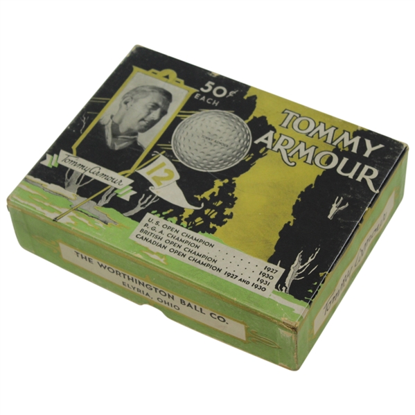Vintage Tommy Armour Personal Logo Golf Ball Box The Worthington Golf Ball Co. - Box Only