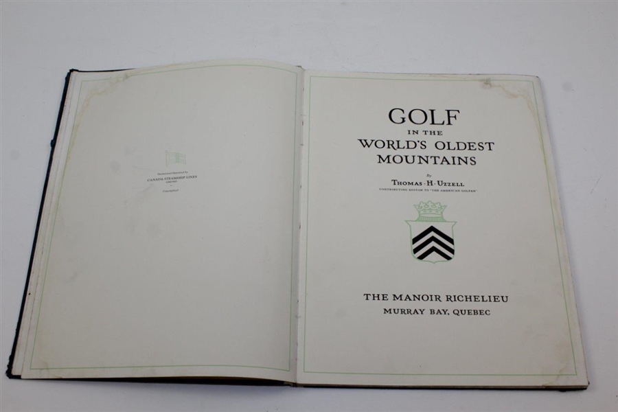 1926 'Golf: In The World's Oldest Mountains' Book by Thomas H. Uzzell - Poor Condition