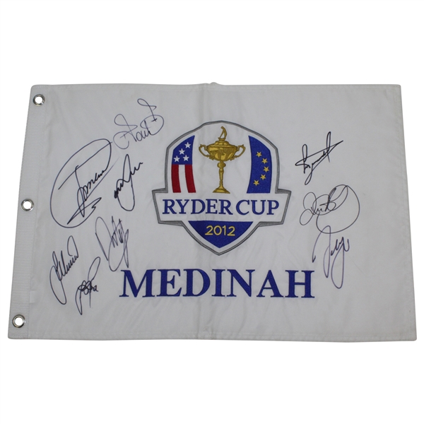 2012 Ryder Cup Flag Signed By 9 Victorious European Team Members JSA ALOA