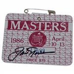 Jack Nicklaus Signed 1986 Masters SERIES Badge #X17699 JSA ALOA