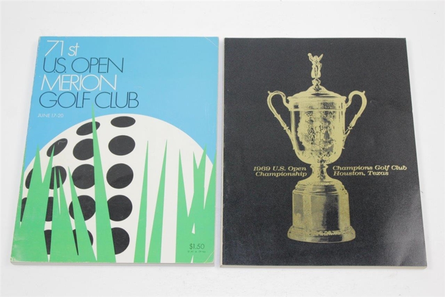 1968, 1969, 1971, & 1973 Official US Open Programs - Oak Hill, Champions GC, Merion & Oakmont