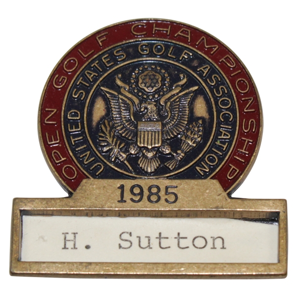 Hal Suttons 1985 US Open Championship at Oakland Hills Contestant Badge