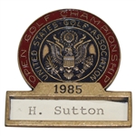 Hal Suttons 1985 US Open Championship at Oakland Hills Contestant Badge