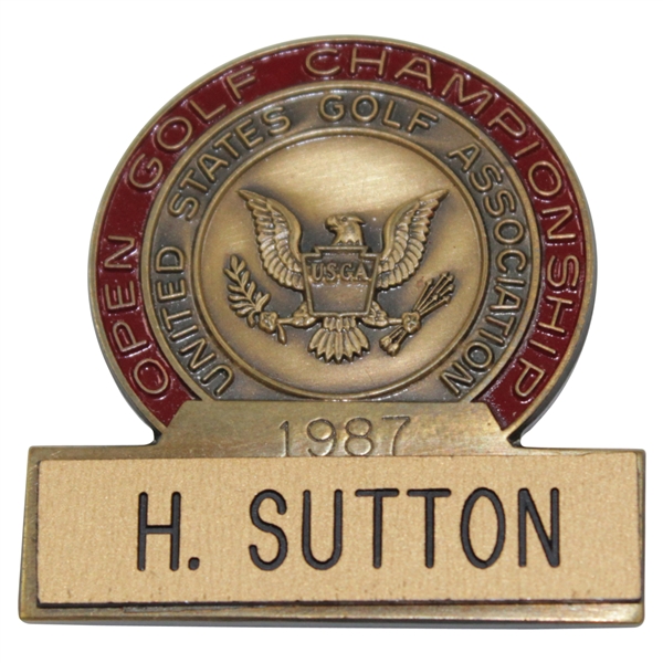 Hal Suttons 1987 US Open Championship at The Olympic Club Contestant Badge