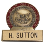 Hal Suttons 1987 US Open Championship at The Olympic Club Contestant Badge