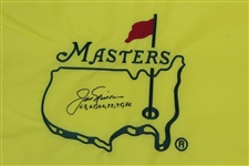 Jack Nicklaus Signed Undated Masters Embroidered Flag with Years Won JSA ALOA