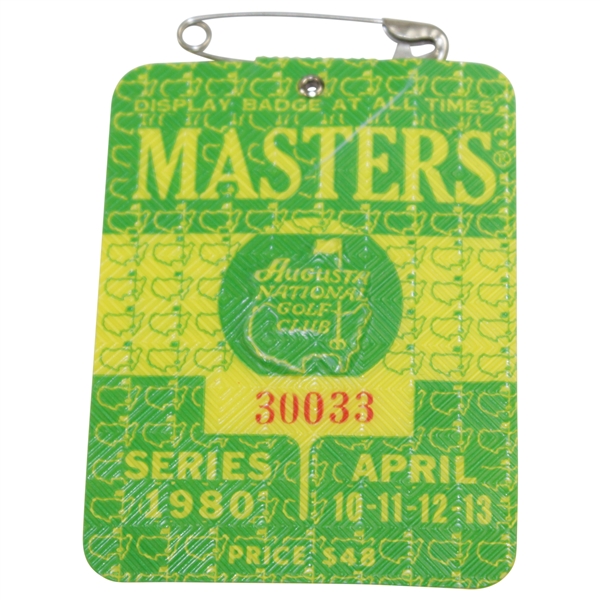 1980 Masters Tournament SERIES Badge #30033 - Hal Sutton Collection