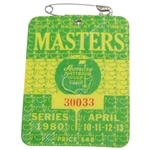 1980 Masters Tournament SERIES Badge #30033 - Hal Sutton Collection