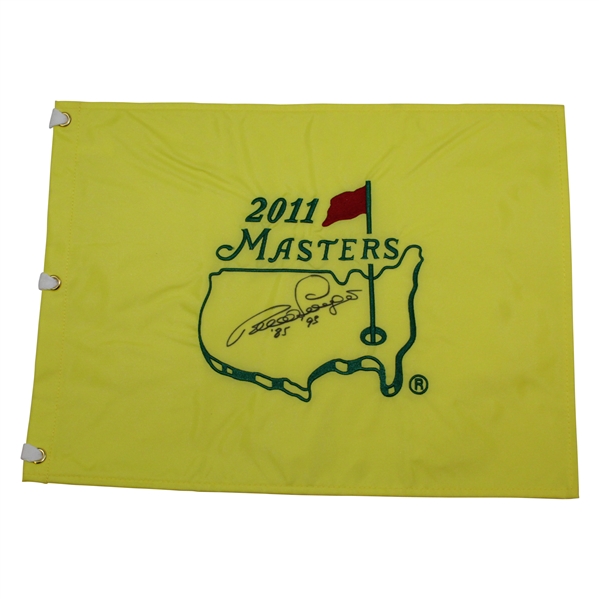 Bernard Langer Signed 2011 Masters Flag With Dates! JSA ALOA