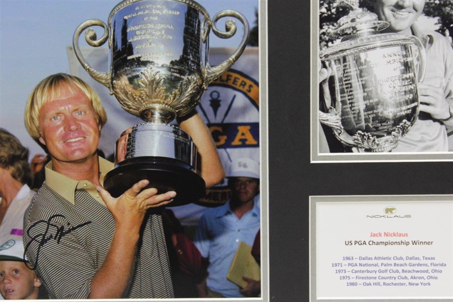 Jack Nicklaus Signed PGA Wanamaker Trophy Photo Matted Display JSA ALOA