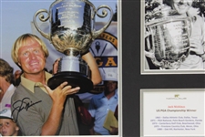 Jack Nicklaus Signed PGA Wanamaker Trophy Photo Matted Display JSA ALOA