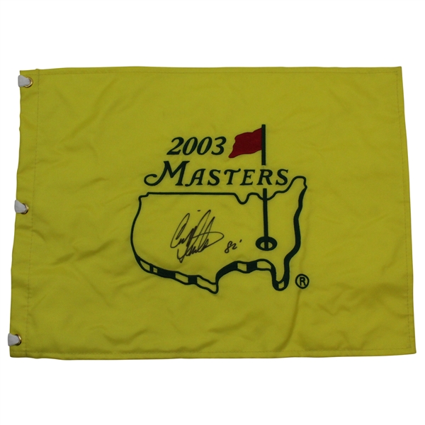Craig Stadler Signed 2003 Masters Embroidered Flag with 82 JSA ALOA