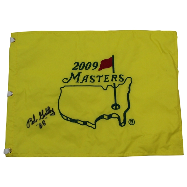 Bob Goalby Signed 2009 Masters Embroidered Flag with 68 JSA ALOA