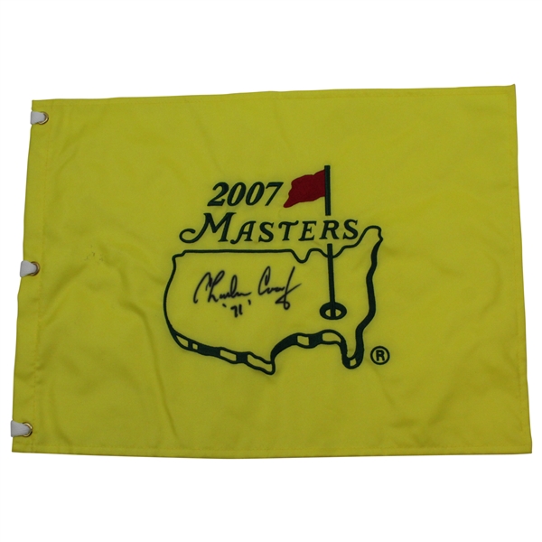 Charles Coody Signed 2007 Masters Embroidered Flag with 71 JSA ALOA