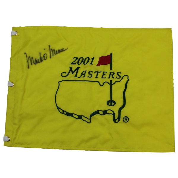 Mark OMeara Signed 2001 Masters Embroidered Flag JSA ALOA