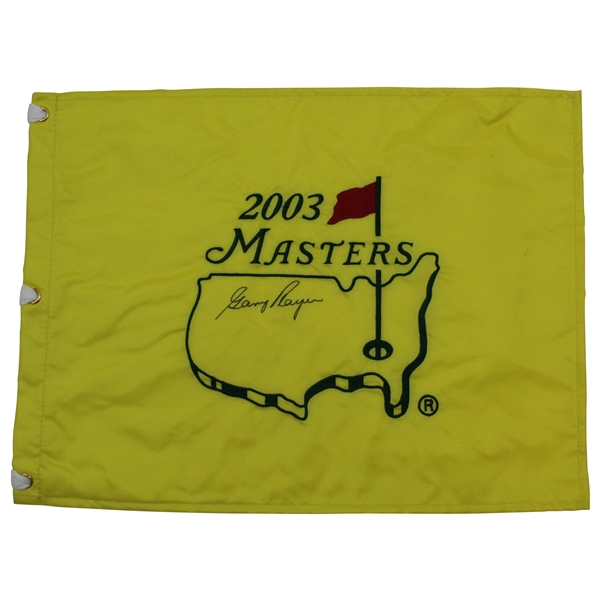Gary Player Signed 2003 Masters Embroidered Flag JSA ALOA