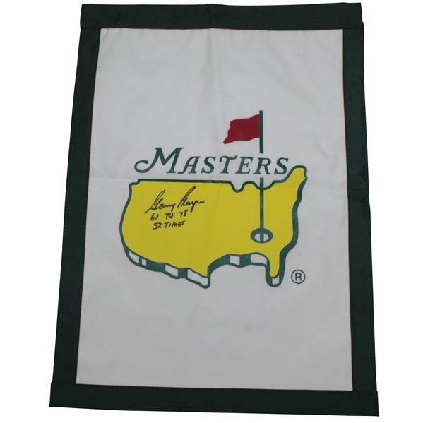 Gary Player Dual Side Signed Masters Garden Flag with Years Won JSA ALOA