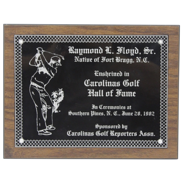 Ray Floyds 1982 Carolinas Golf Hall of Fame Induction Plaque