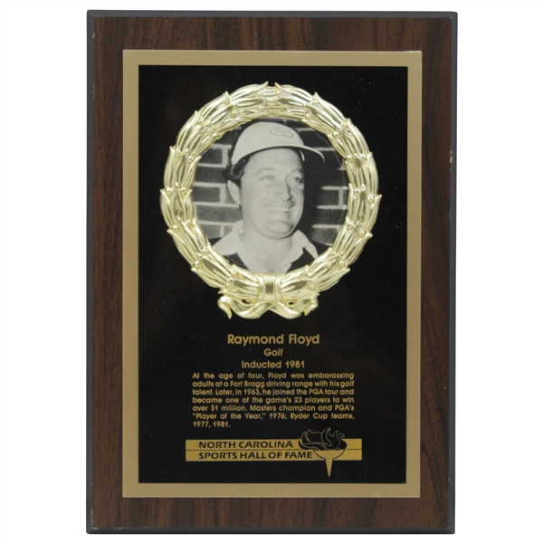 Ray Floyds 1981 North Carolina Sports Hall of Fame Induction Plaque