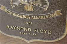 Ray Floyd's 1981 Golf Magazine's All-America Sand Play Award Winner Plaque