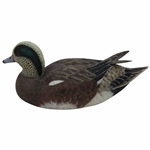 Ray Floyds Carved Wooden Green Eye Full Size Duck Decoy by Master Carver Warren Saunders