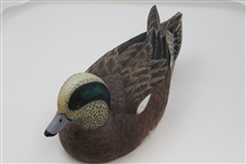 Ray Floyd's Carved Wooden Green Eye Full Size Duck Decoy by Master Carver Warren Saunders