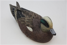 Ray Floyd's Carved Wooden Green Eye Full Size Duck Decoy by Master Carver Warren Saunders